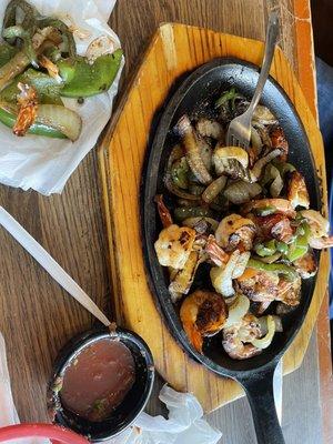 Shrimp fajitas