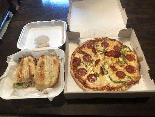 Pizza and subs.