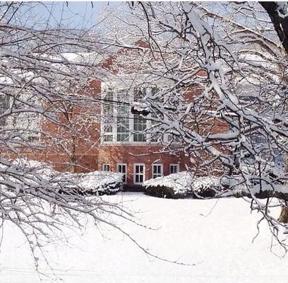 A peek at the library on a winter's day.