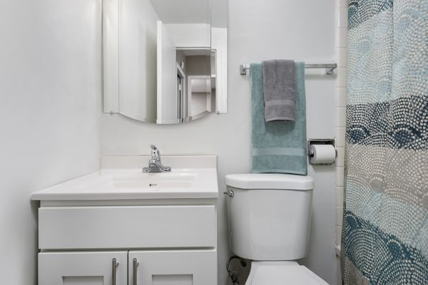 Bright and white bathroom