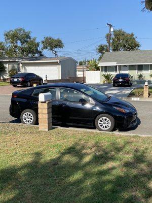 The car she drove with her instructor provided by Grace Driving School.