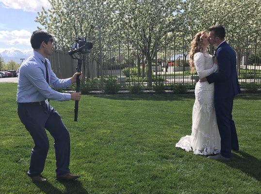 Filming a wedding in Utah