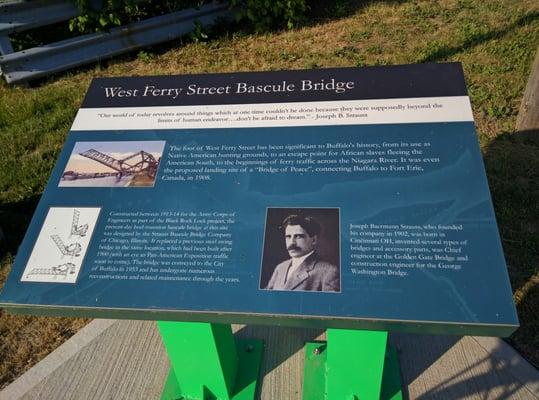 New interpretative sign of the West Ferry Bridge.