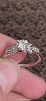 Custom wedding ring with dainty band