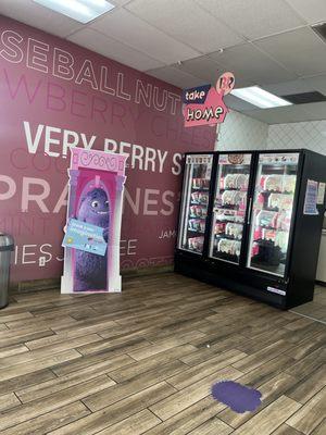 Freezer section with specialty cakes