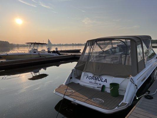 Sunrise over Lake Macatawa in Holland, MI