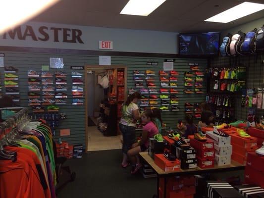 This is the shoe section less than 10% of floor space.  There are about 20 kids and parents hidden in this picture.