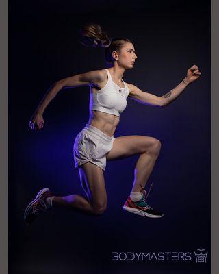 Fitness model action photography