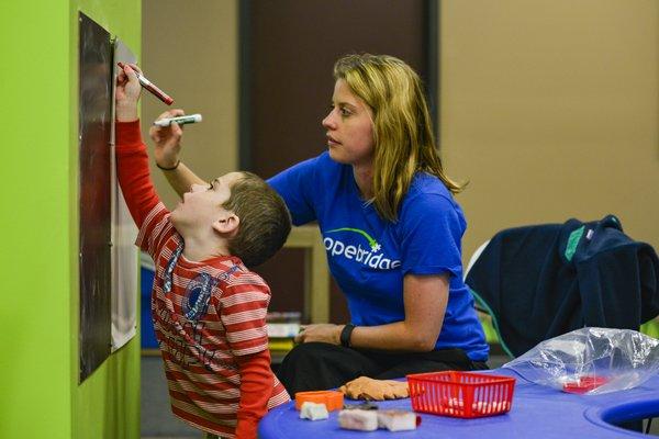 One of our kiddo's receiving therapy inside one of our centers!