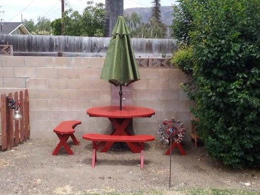 Painted picnic bench