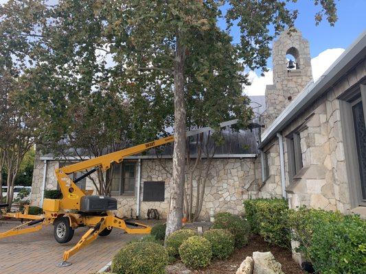 Beautiful historic church being waterproofed.