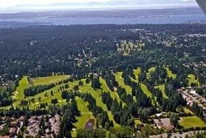 Aerial view of the golf course.