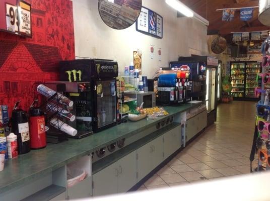 Coffee, slushies, energy drinks.