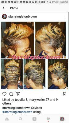 Short cut with relaxed hair and color! Using A Single Starr Haircare Products llc