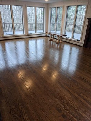 Completed wood floor shine with all natural cleaner/oils.