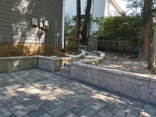 Paver Patio, Retaining Wall, Steps, Garden Wall