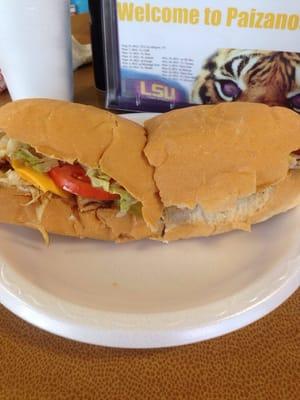 Turkey n cheese po-boy