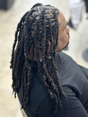 Locs retwist and two stand twist style