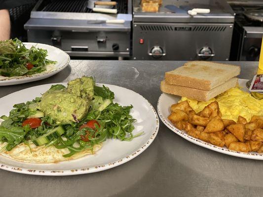 My favorite so fresh egg white frittata and classics eggs potatoes toast and bacon!