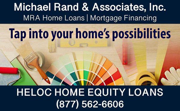 HELOC HOME LOANS. HELOC's are almost like a credit card, allows you to borrow funds up to a certain limit, payments can be interest only.