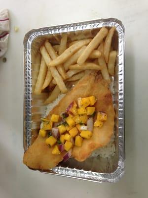 Mango Salsa and Fried Tilapia Lunch Special