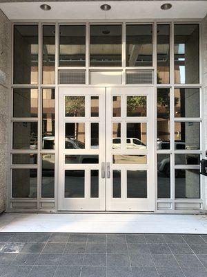 Aluminum Storefront Doors with sidelites and transome