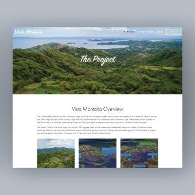 Br8kthru designed and developed Vista Montaña's website as a brochure site to show off beautiful private property in Costa Rica.