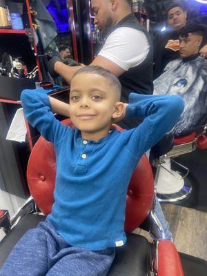 First haircut here and he loved it. From a curly fro to a fade. Great place!