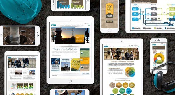 Newfield Exploration Branding, web design and magazine design