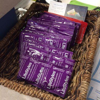 The office has a lot of condoms