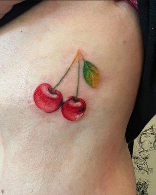 cherry tattoo by Olee.