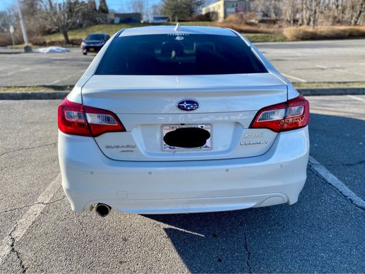 Back of car after wash