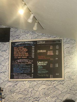 The menu