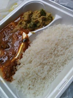 Fish curry and coconut chicken