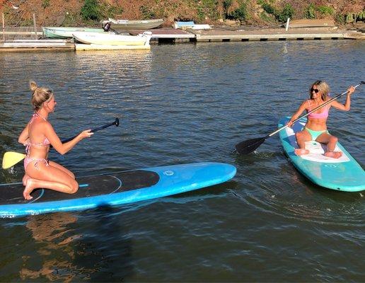 Paddle boarding with no knowledge of how to do so.    No appointment made either!!!!      They had us up and going in minutes!!!