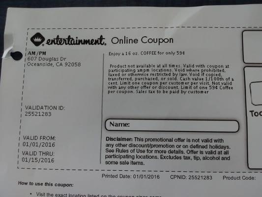 Refuses to honor legitimate entertainment.com coupons