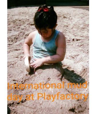 International Mud Day - sensory activities and getting dirty are commonplace at Playfactory. My kids loved it.