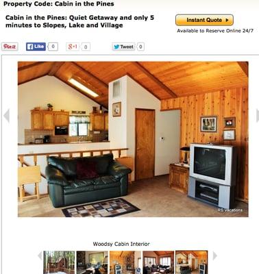 RS Vacation of Big Bear. Property Code: Cabin In The Pines , 310 Catalina Rd, Big Bear, CA. Don't let the pictures fool you!