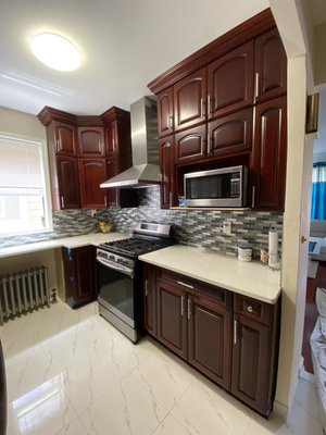 Custom cabinet with solid wood door with arch design