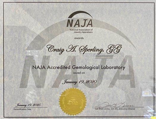 NAJA Accredited Gemological Laboratory