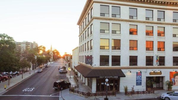 The historic Founder's Building in the Pomona Arts Colony.