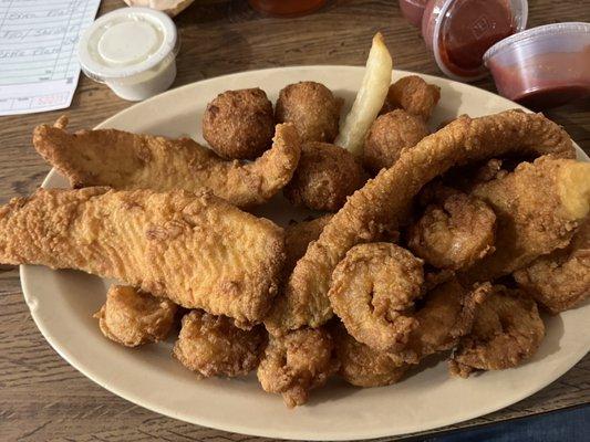 Flounder and shrimp