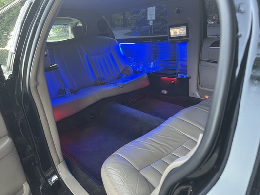 Inside a limousine