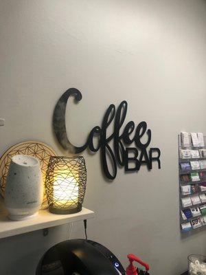 Coffee bar to perk yourself up after your massage