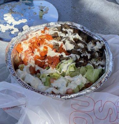 Combo rice bowl (lamb gyro and chicken)