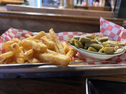 Fries and green beans