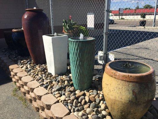 Some fountains that were set up as examples.