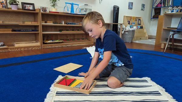 Working with Montessori materials