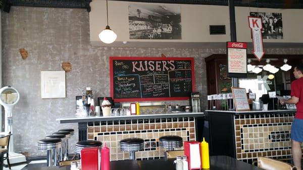 The inside of the diner. Great Burger. For some reason, the reviews didn't match our experience.