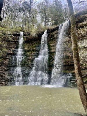 The bottom of the waterfall